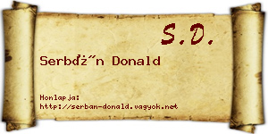 Serbán Donald névjegykártya